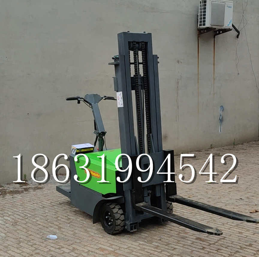 板桥区优程全电动叉车插腿式堆高车液压装卸车1.5吨升高小型站驾式铲车